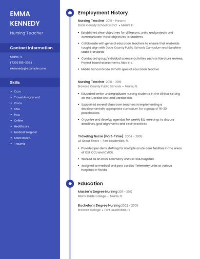 Nursing Teacher Resume