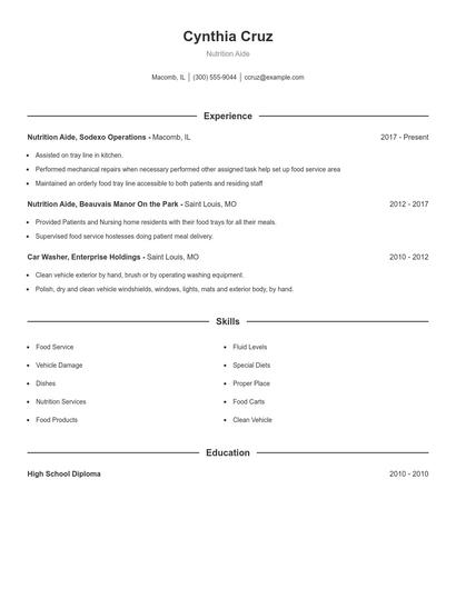 Resume example 1