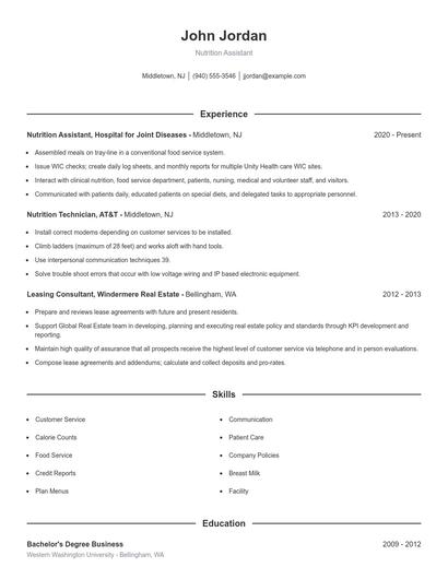 Resume example 1