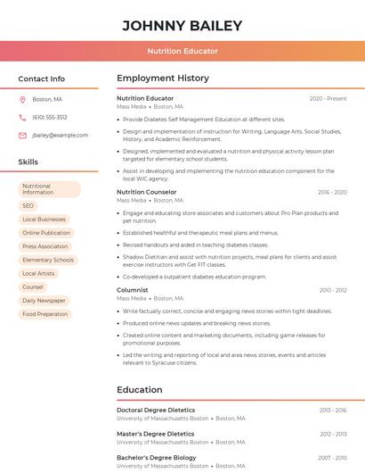 Resume example 3