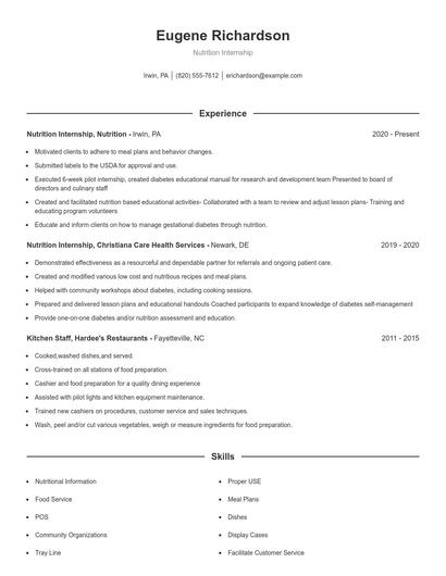 Resume example 1