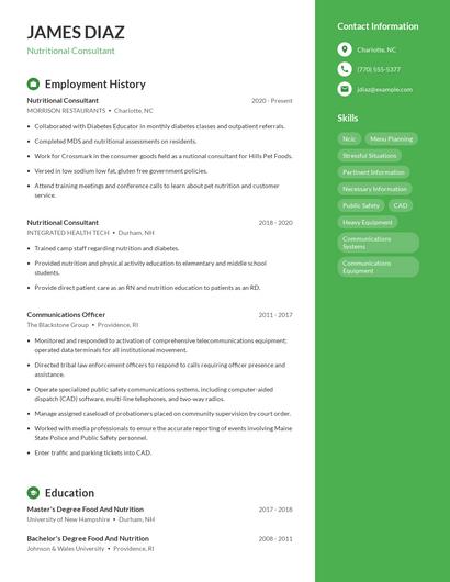 Resume example 5