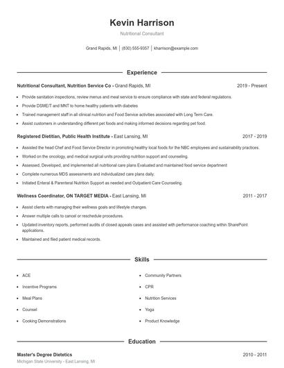 Resume example 1