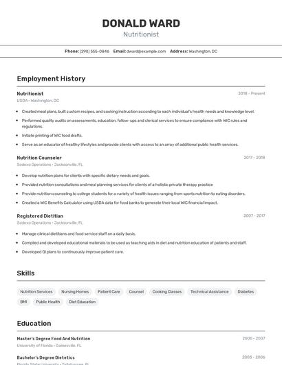 Resume example 2