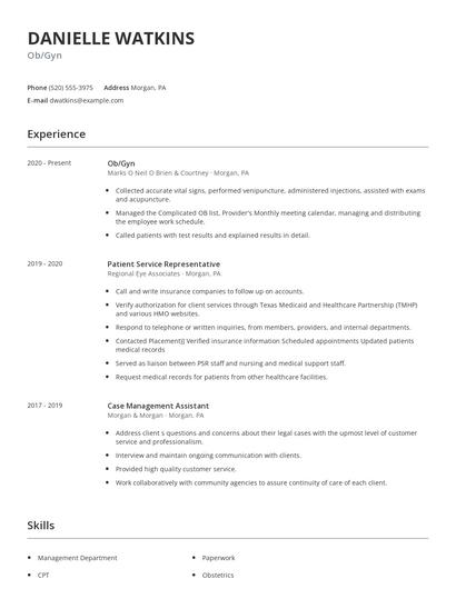 Ob/Gyn Resume