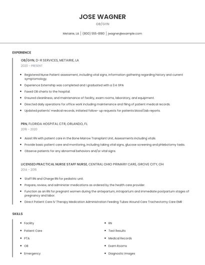Ob/Gyn Resume