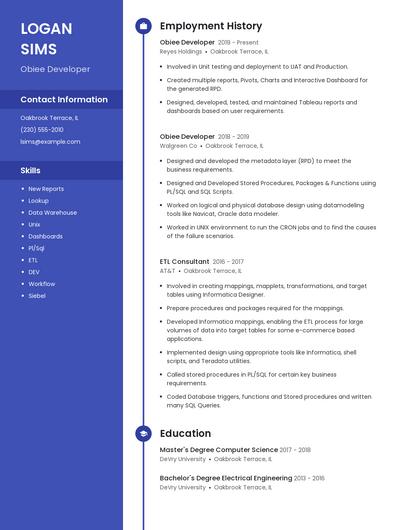 Obiee Developer Resume