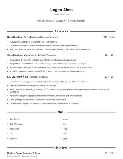 Resume example 1