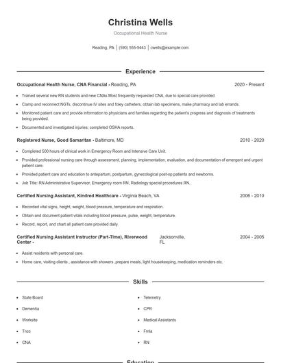 Resume example 1