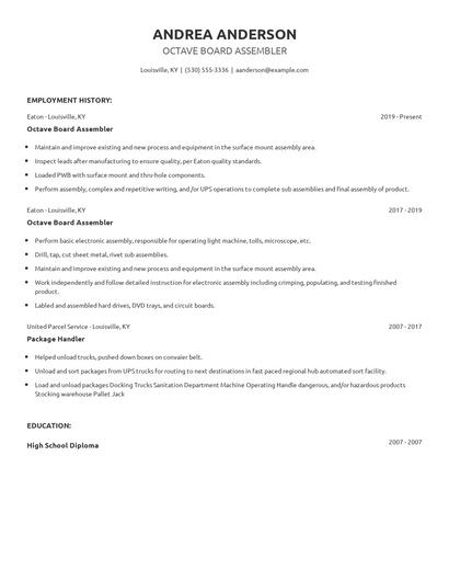 Octave Board Assembler Resume