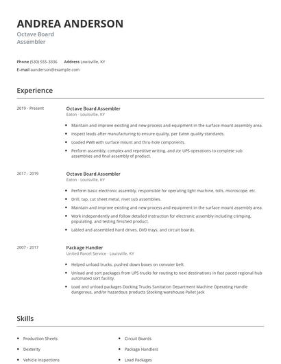 Octave Board Assembler Resume