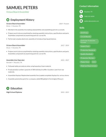 Octave Board Assembler Resume