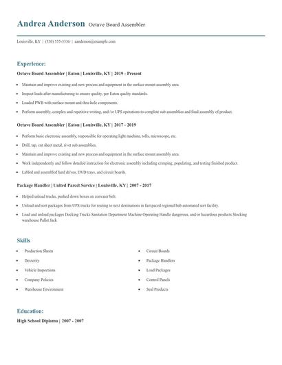 Octave Board Assembler Resume