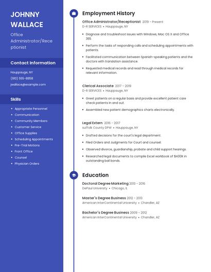 Office Administrator/Receptionist Resume