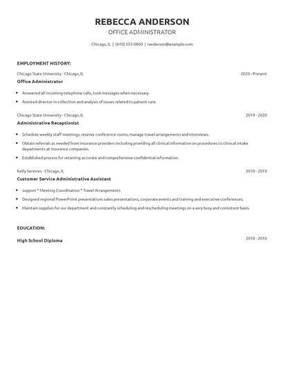 Office Administrator Resume