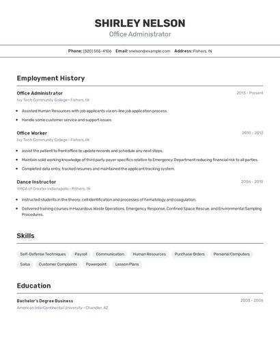 Resume example 2