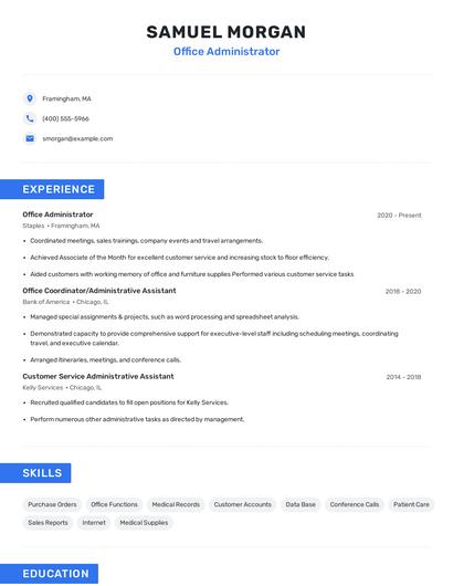 Office Administrator Resume