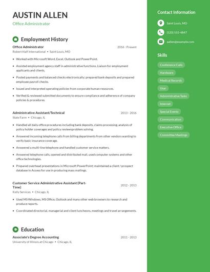 Resume example 5
