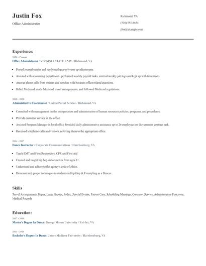Office Administrator Resume