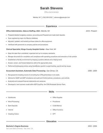 Resume example 1