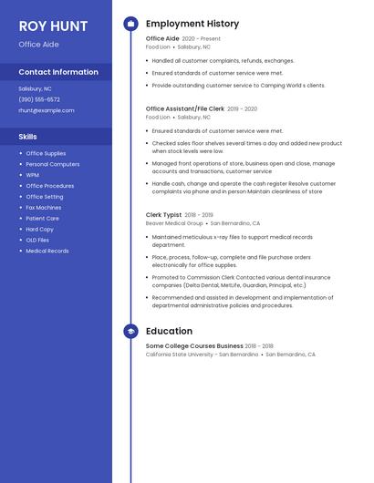 Office Aide Resume