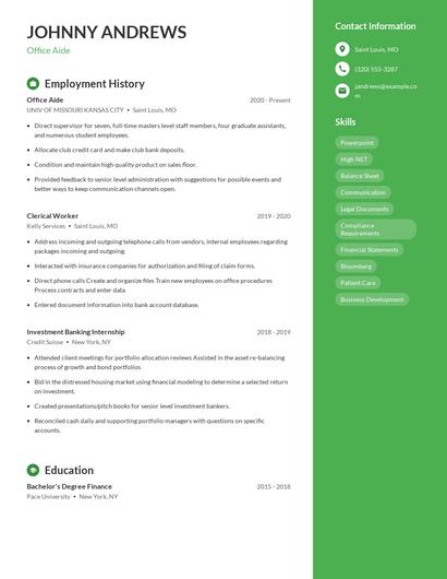 Resume example 5