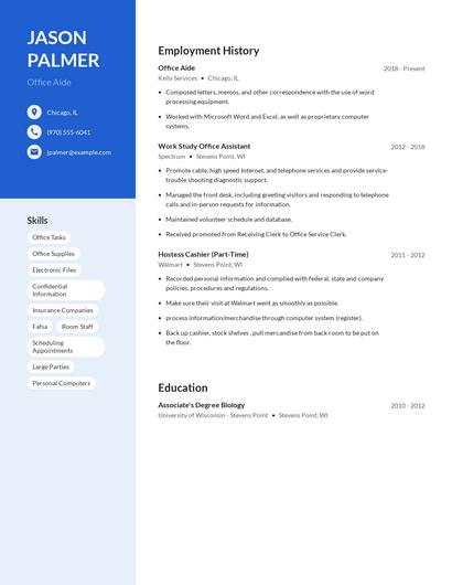 Office Aide Resume
