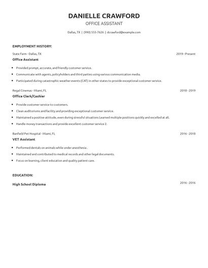 Office Assistant Resume