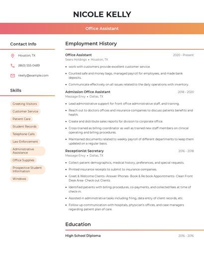 Office Assistant Resume