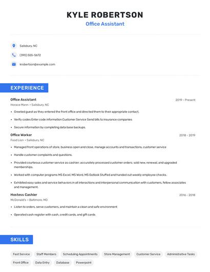 Office Assistant Resume