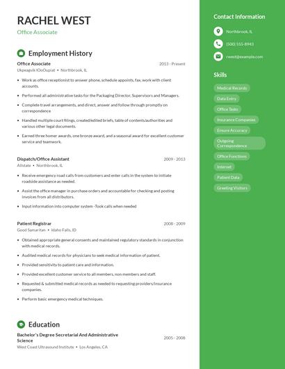 Office Associate Resume