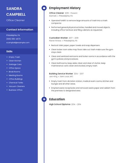 Office Cleaner Resume