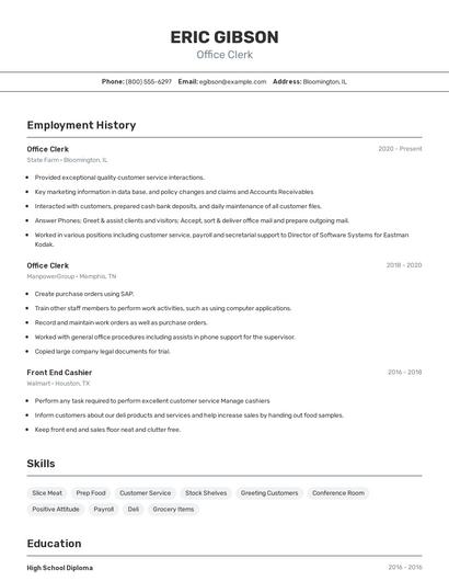 Resume example 2