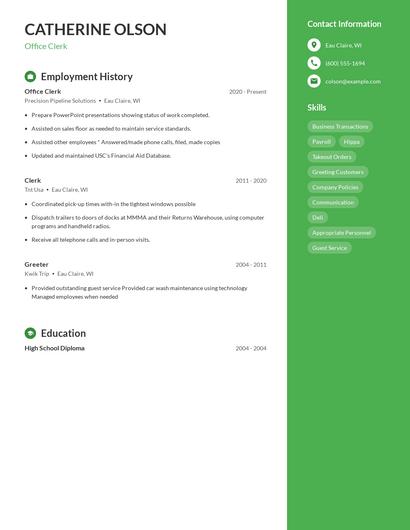 Resume example 4