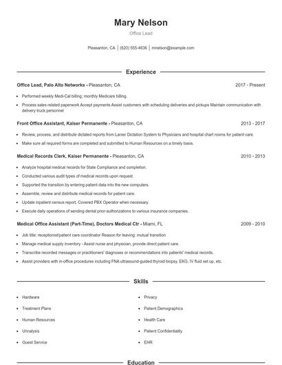 Resume example 1