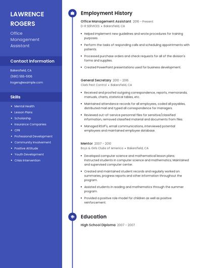 Office Management Assistant Resume