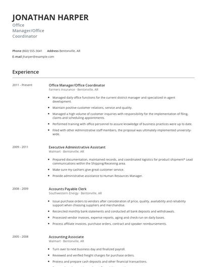 Office Manager/Office Coordinator Resume