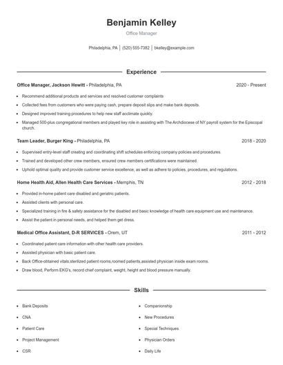 Resume example 1