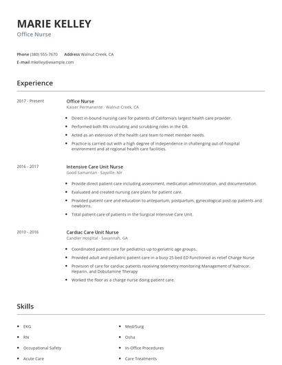 Office Nurse Resume