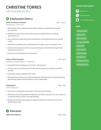 Resume example 5
