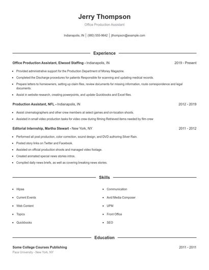 Resume example 1