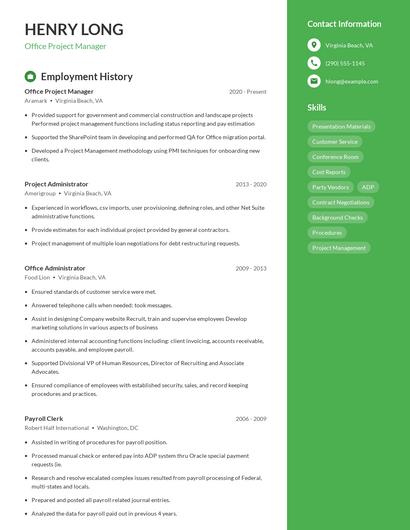 Resume example 5