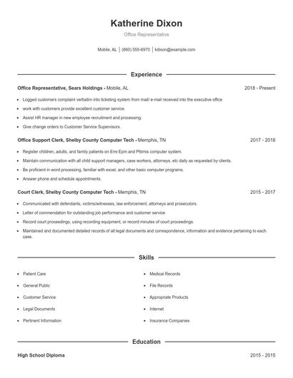 Resume example 1