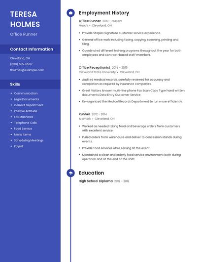 Office Runner Resume