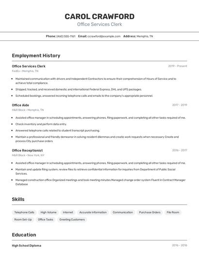 Resume example 2