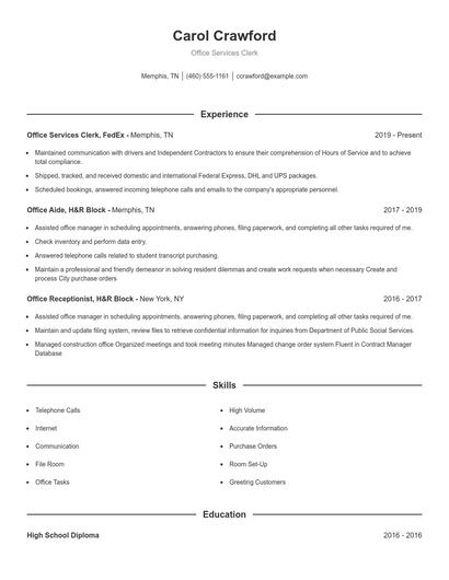 Resume example 1