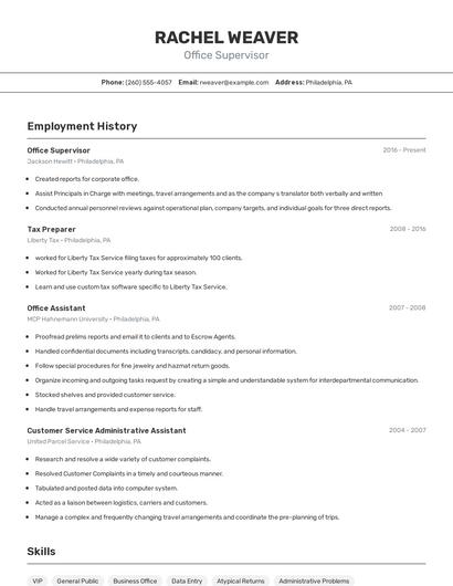 Resume example 2