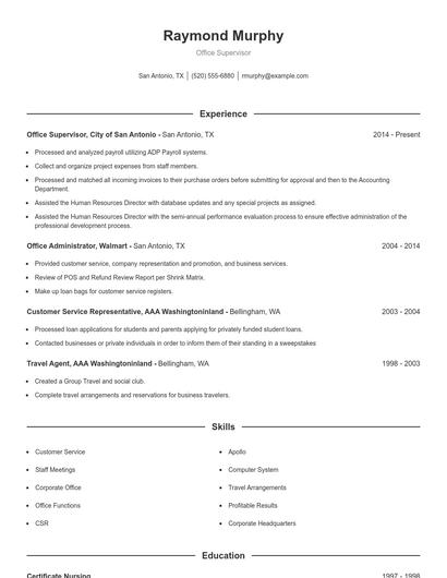 Resume example 1