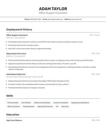 Resume example 2