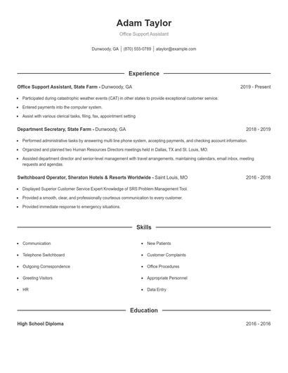 Resume example 1
